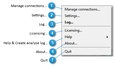 Context menu GISconnector icon